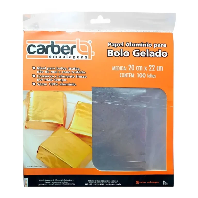 Alumínio para Bolo Gelado 20x22cm com 100 unidades